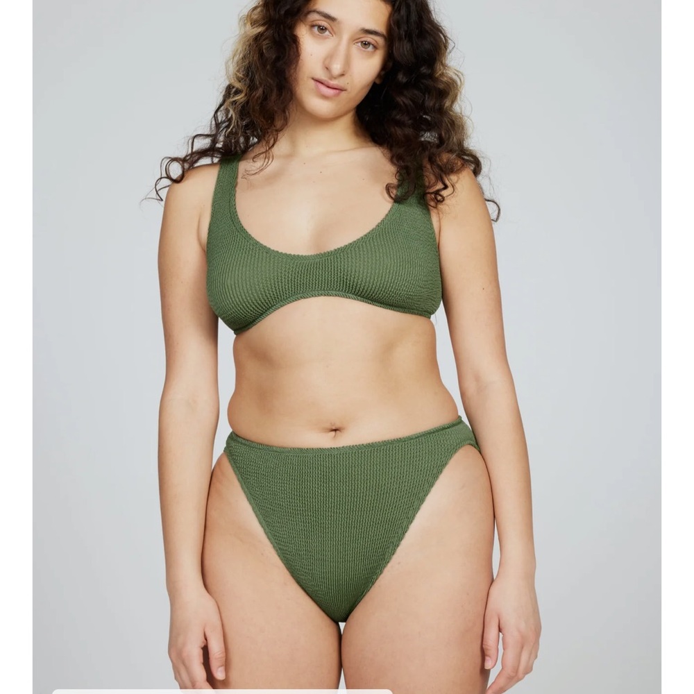 Youswim Olive Green Ribbed Scoop Bikini Set